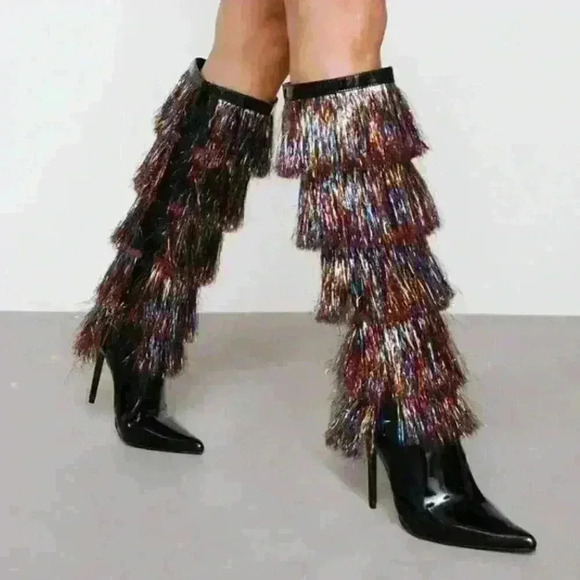 Nasty Gal Shoes - Tinsel Knee High Boot